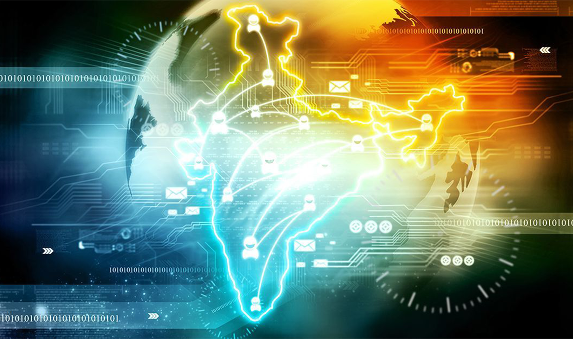 Drawing of India representing trade around the world